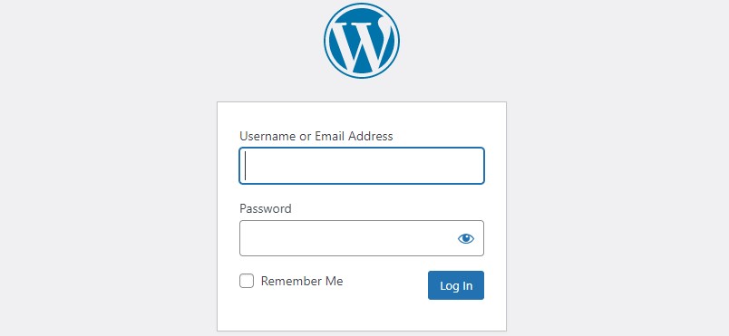 wordpress wp admin login page