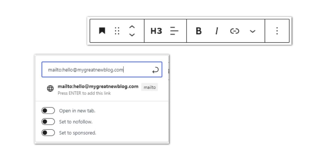 creating contact links : Create email links